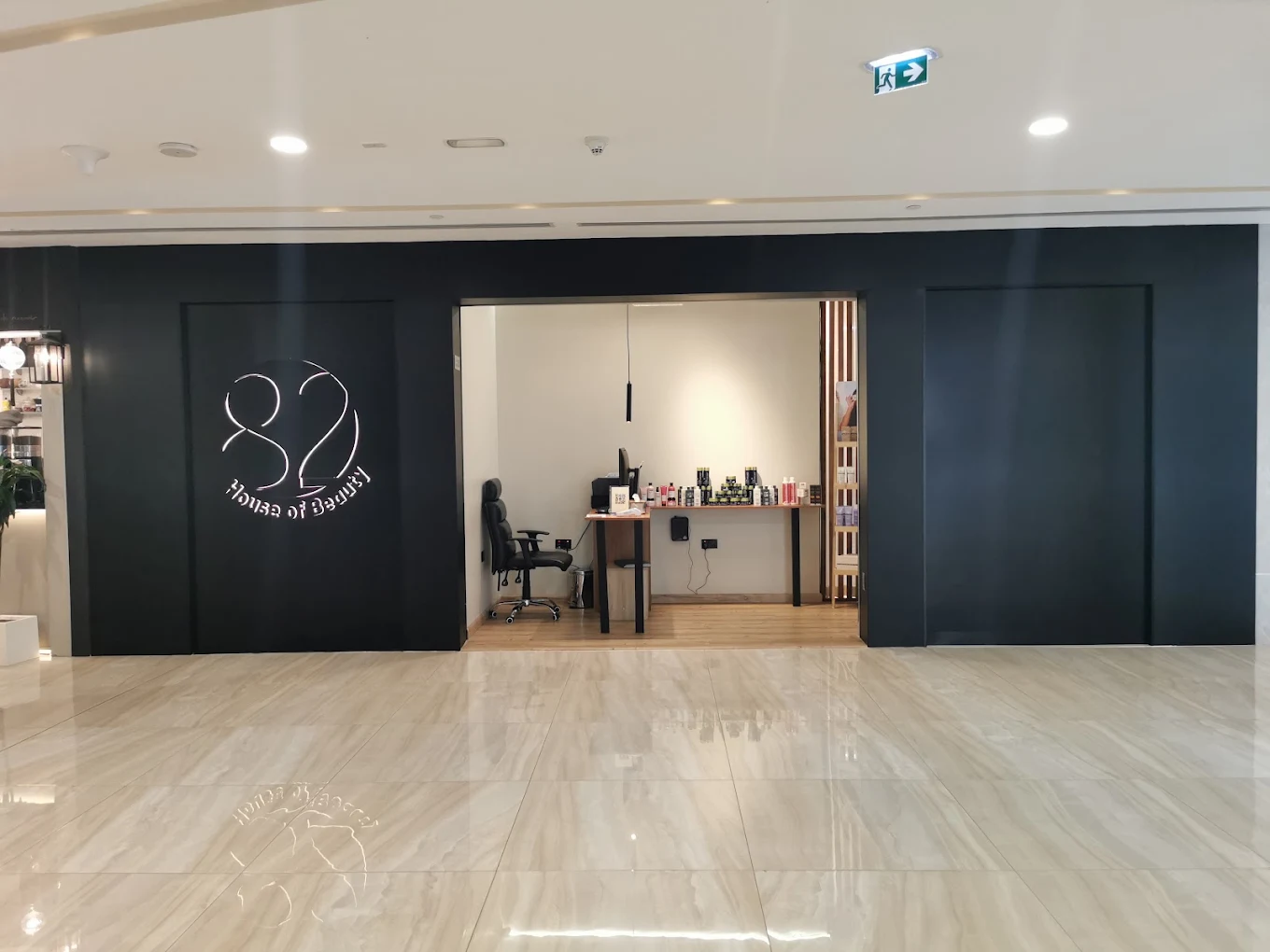 The styling floor of 82 House of Beauty salon in Mirdif Hills Avenue, Dubai